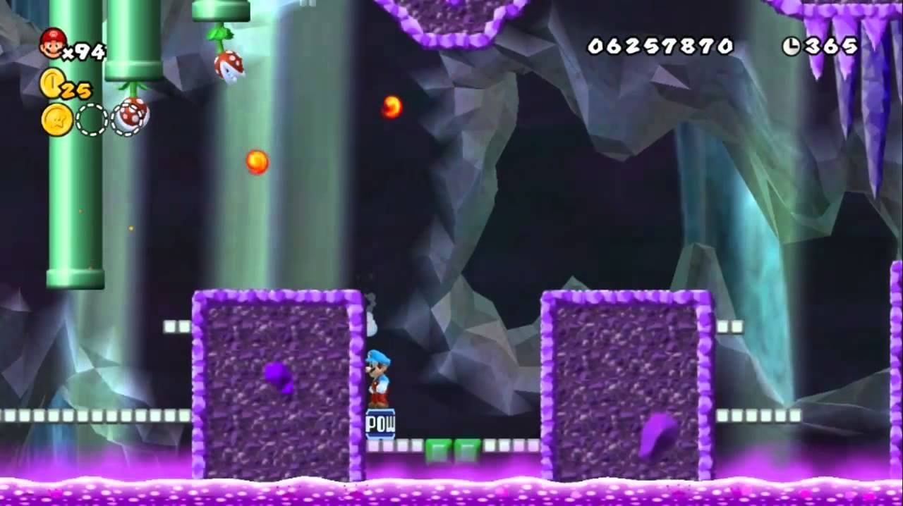Newer Super Mario Bros Wii # World D-1 Swooper Cellar