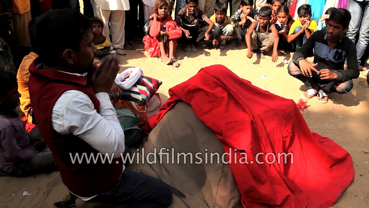 Street performer puts up magic show at Pushkar fair