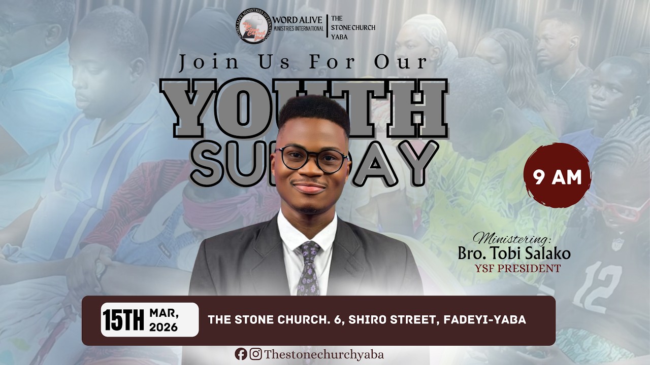 YOUTH SUNDAY SERVICE | EVIDENCE OF SONSHIP | BRO. TOBI SALAKO | MAR 15, 2026