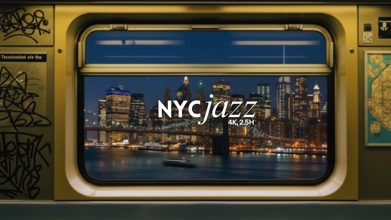 [playlist] Нью-Йорк за окном, комната — тихий поезд 🗽 2,5ч погружения в джаз (NYC Jazz, Winter, 4K)