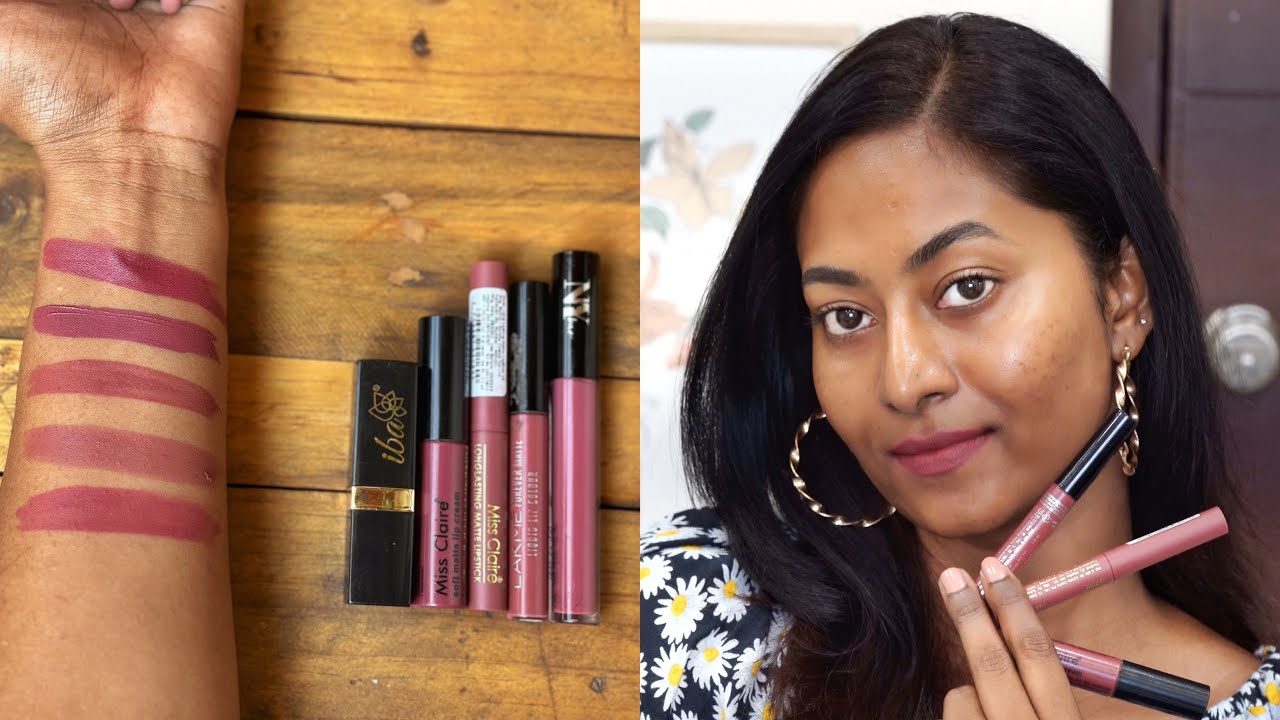 TOP 5 Affordable Pink Nude Lipsticks for Brown / Dusky skintone on Bare skin 💗Under ₹350 💗