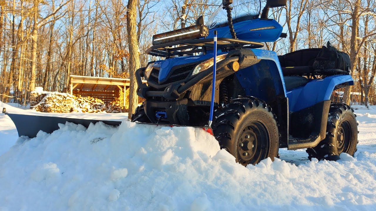 Snow Plowing the Driveway with My ATV | BIG JOB - NO PROBLEM!
