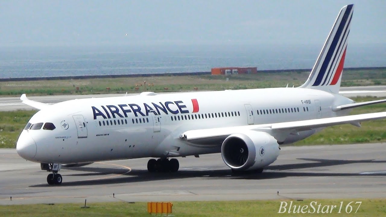 Air France Boeing 787-9 (F-HRBF) takeoff from KIX/RJBB (Osaka - Kansai) RWY 24L