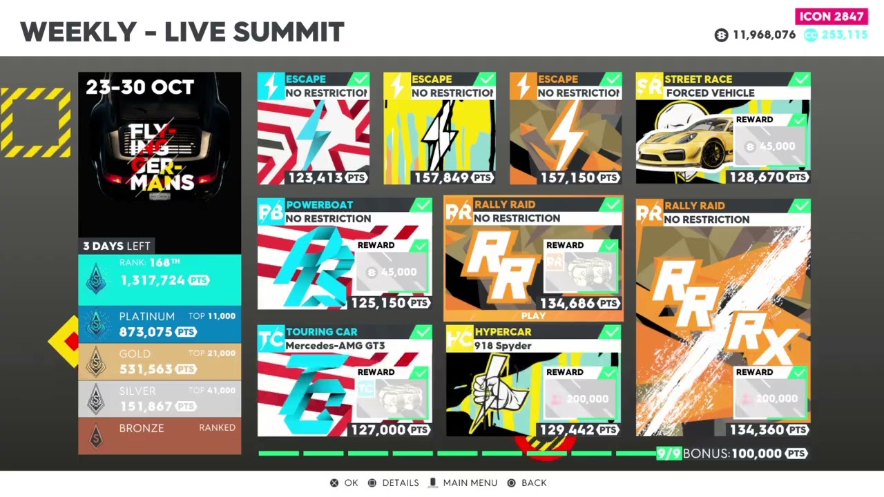The Crew&reg; 2 LIVE SUMMIT LEADERBOARD