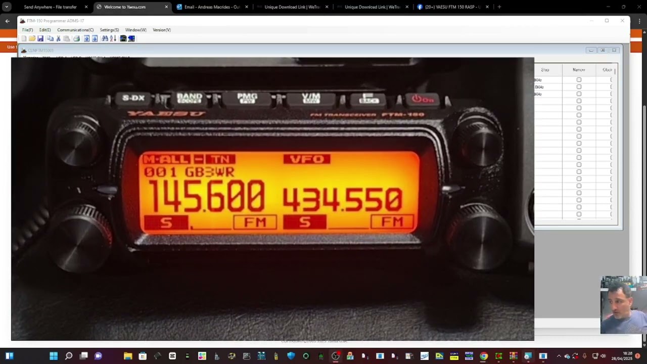 Yaesu FTM-150 , ADMS 17 Free CPS Software