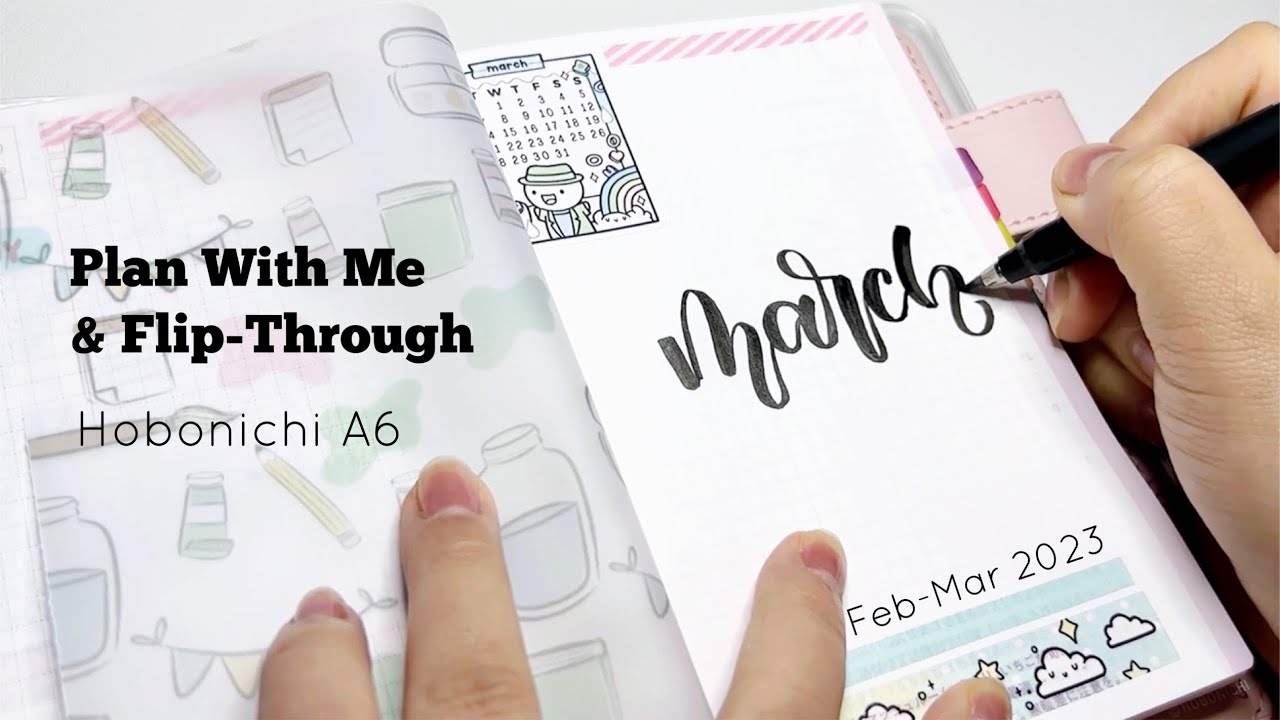 ✍🏼📖 Plan with me in my Hobonichi Techo & setup my March monthly page