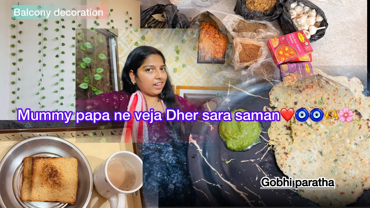 Mummy papa ne veja dher sara saman| gobhi paratha ki recepie| @Amritakizindagi 