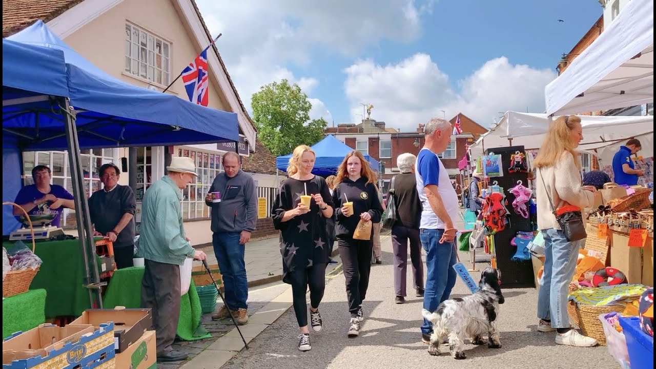 Buckingham Town Centre (Market Day) Buckinghamshire England