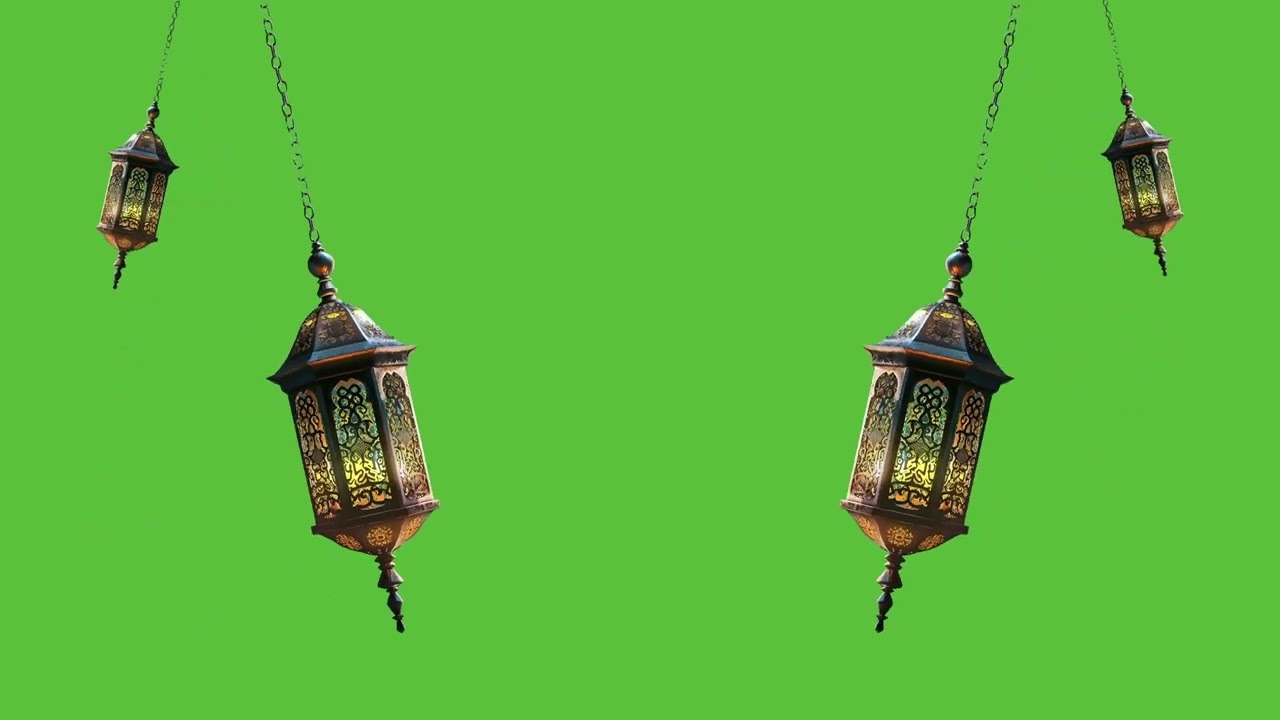 Ramadan Lantern Loop With Green Screen footage | 4K footages | GreenScreen Vfx