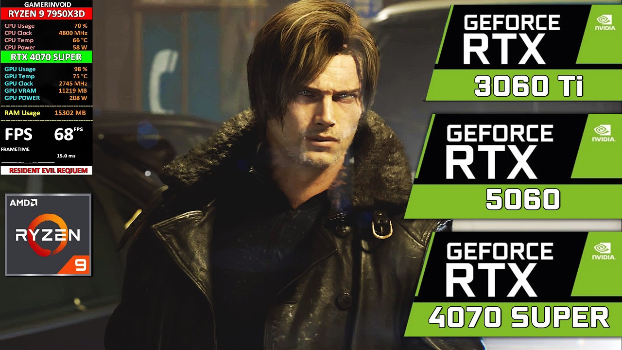 RESIDENT EVIL 9 REQUIEM | RTX 3060 Ti | RTX 5060 | RTX 4070 Super | Performance Benchmark | RT On