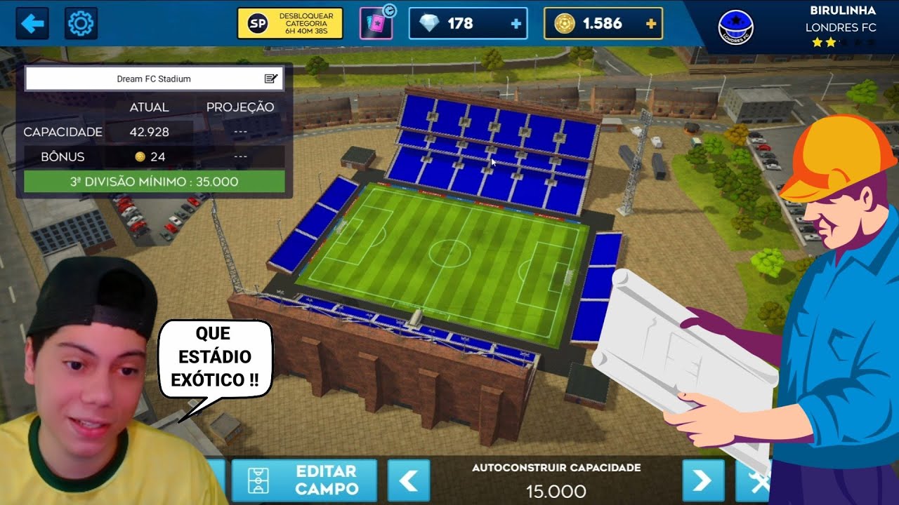 DLS 24 | Modo Carreira Londres FC #5 ( Evoluí o Estádio !! )