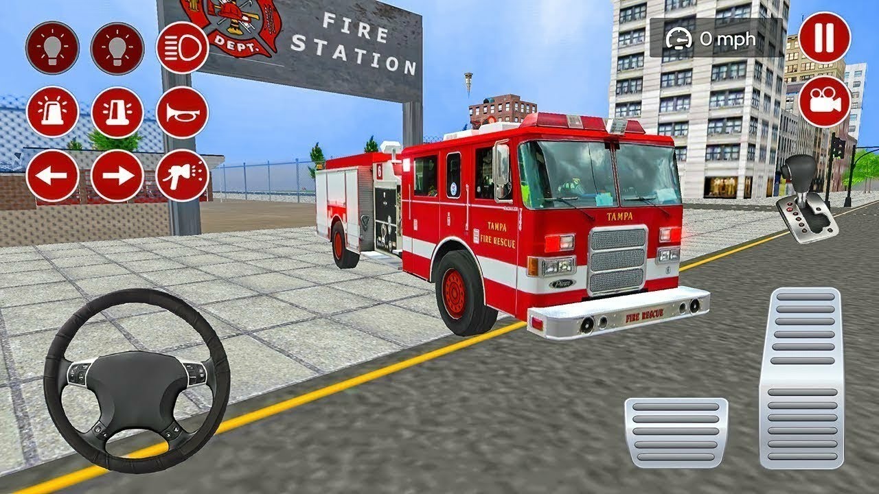Truck Pemadam Kebakaran Panjang Padamkan Api Besar Kota - Mobil Balap Simulator Android Gameplay