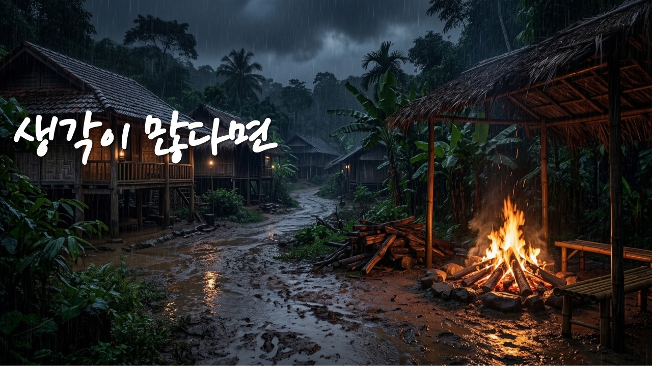 잠 안 올 때 그냥 틀어두세요 🌧️ 빗소리와 모닥불수면ASMR