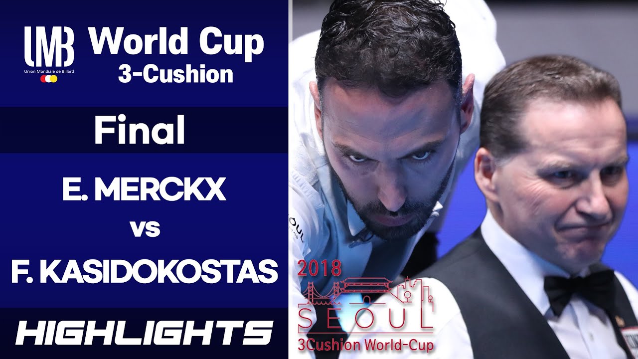 [Seoul World Cup 3-Cushion 2018] Final - Eddy MERCKX (BEL) vs Filipos KASIDOKOSTAS (GRC). H/L