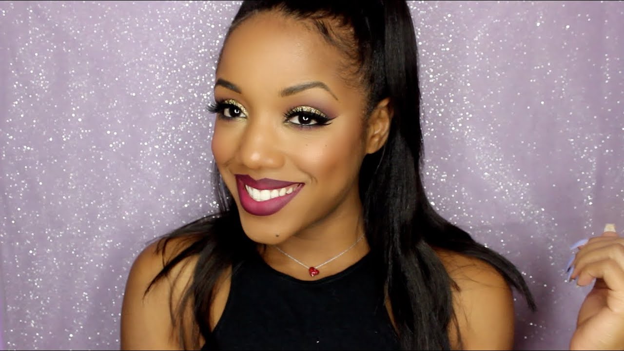 Purple and Gold Glam Full Face Makeup Tutorial | Ellarie