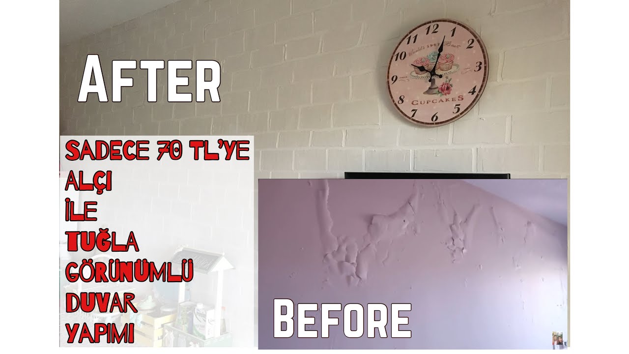 ALÇIDAN TUĞLA GÖRÜNÜMLÜ DUVAR YAPTIK | DIY