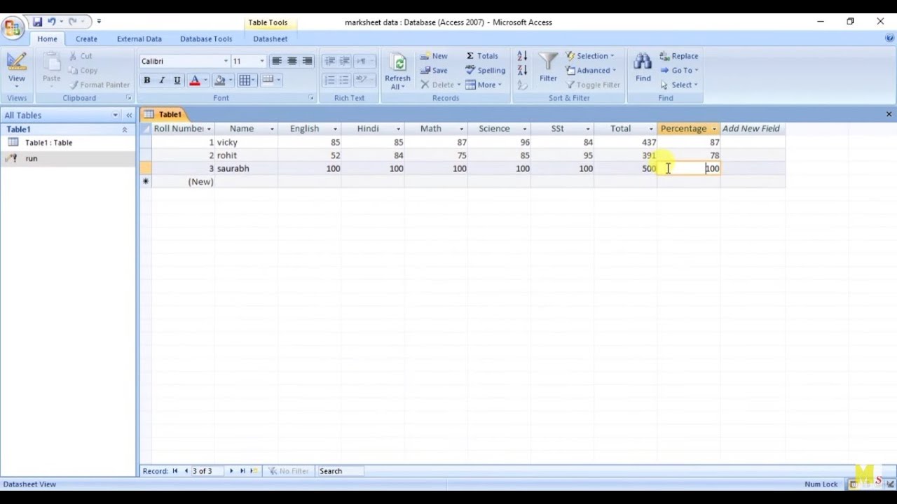 ms access me marksheet kaise banaye in Hindi | How to make Marksheet in MS Access in Hindi #msaccess