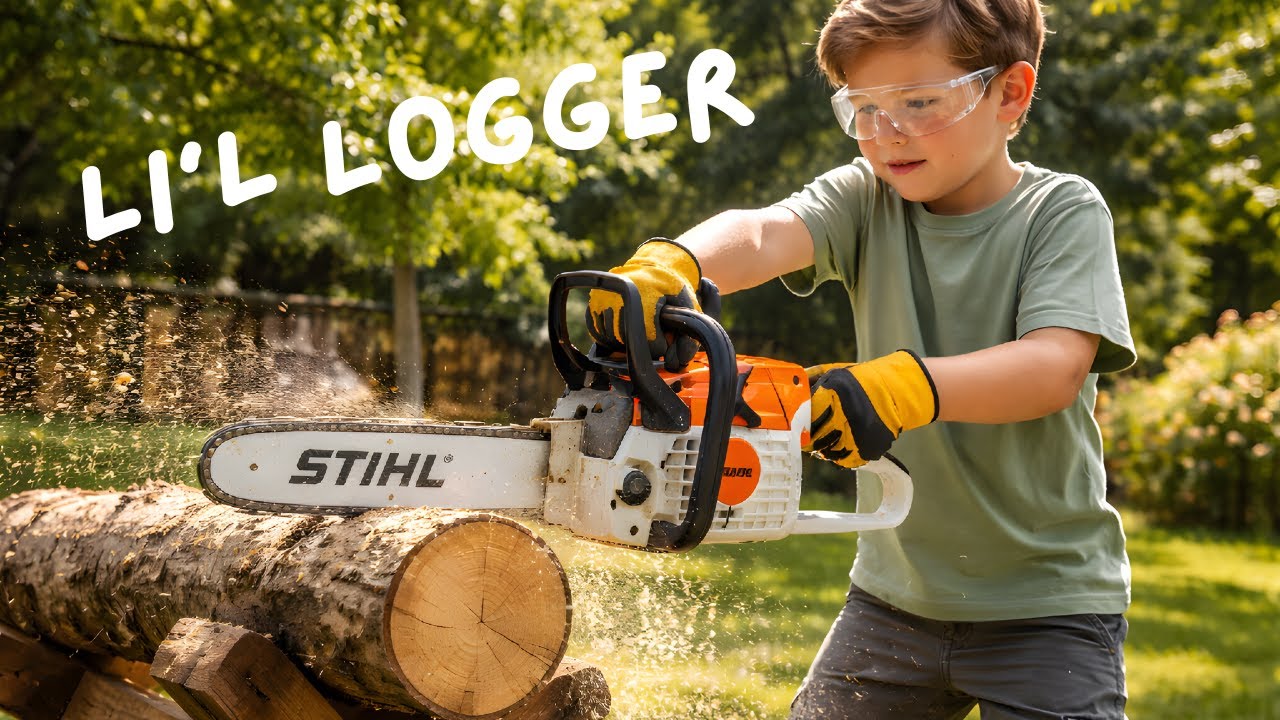 Дети думают, что эта игрушечная бензопила Stihl настоящая!