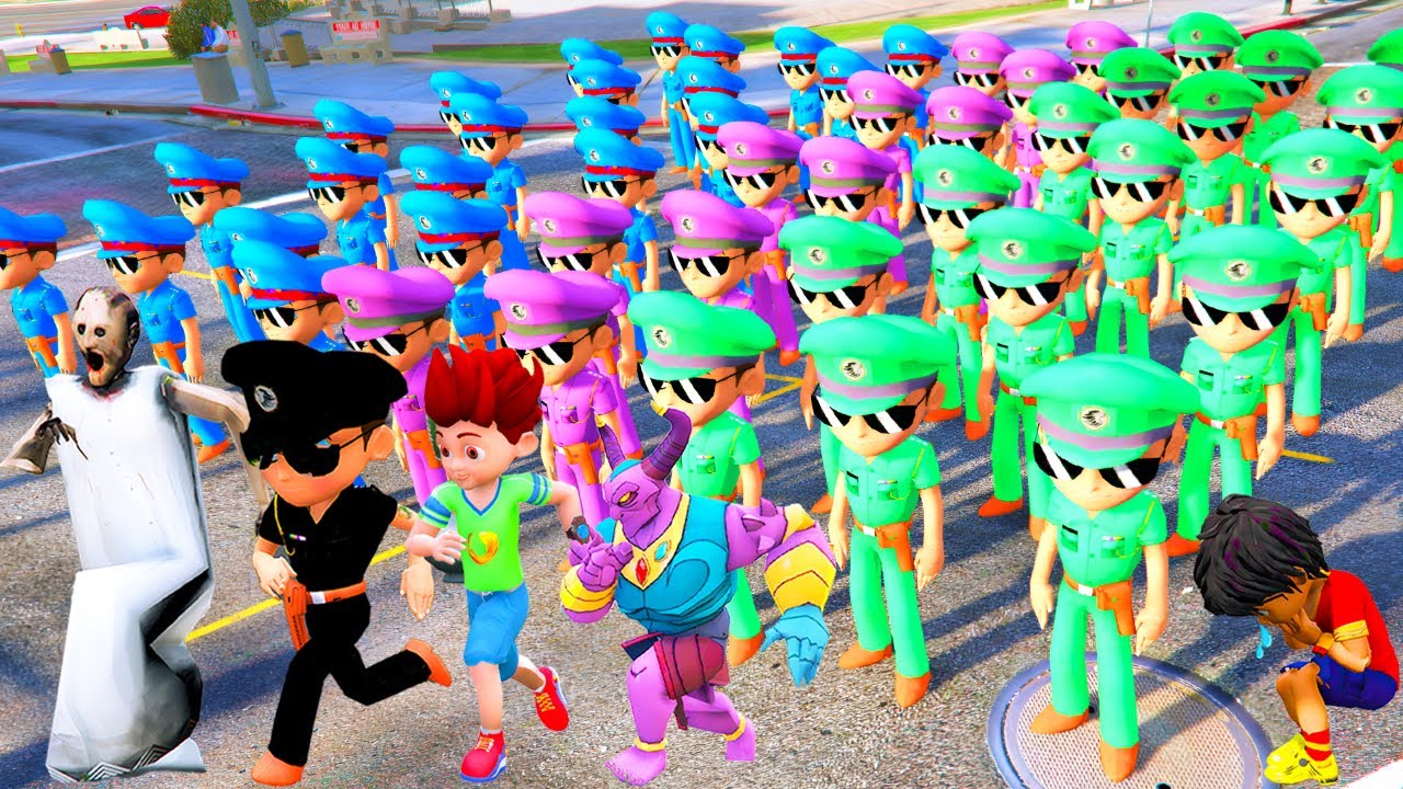 🤯😡1000 Colorful Little Singham 1000 Shinchan Rushed In, 1000 Shiva Joined 🤣 in GTA 5 GTA5 Gameplay