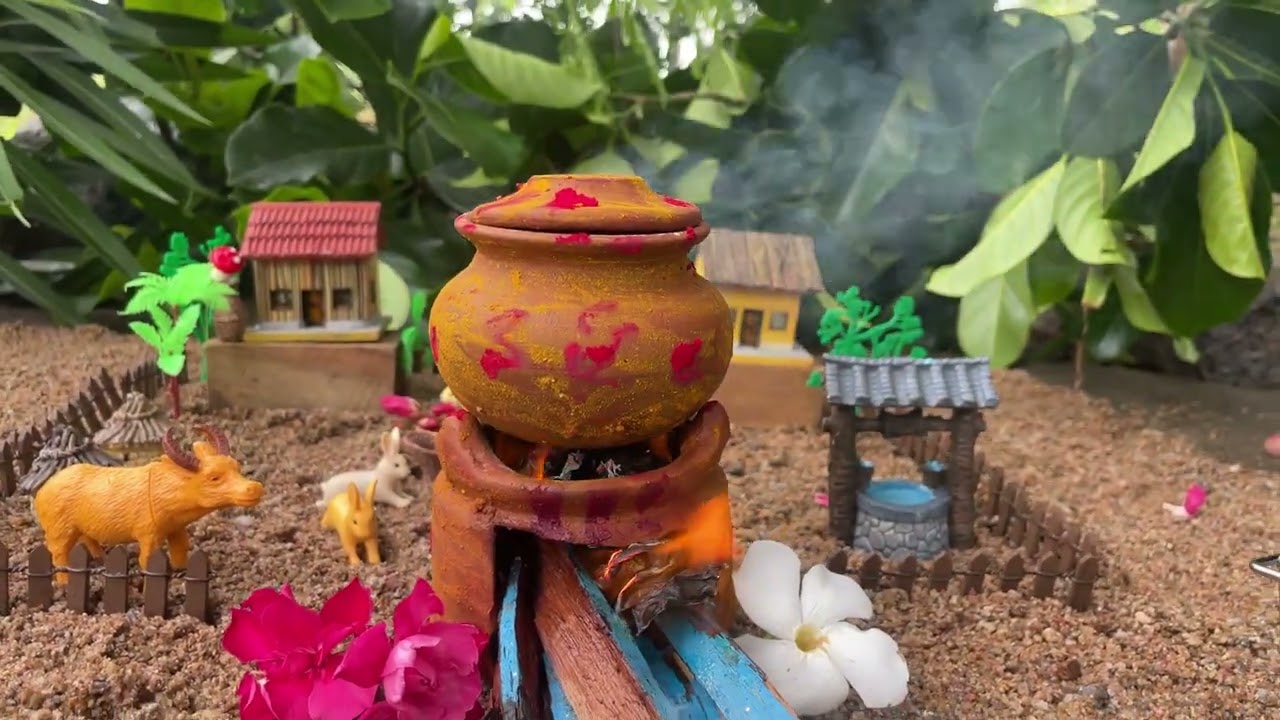 Miniature Sweet Rice Dessert | ASMR 🍚 Soothing Fire & Nature Cooking