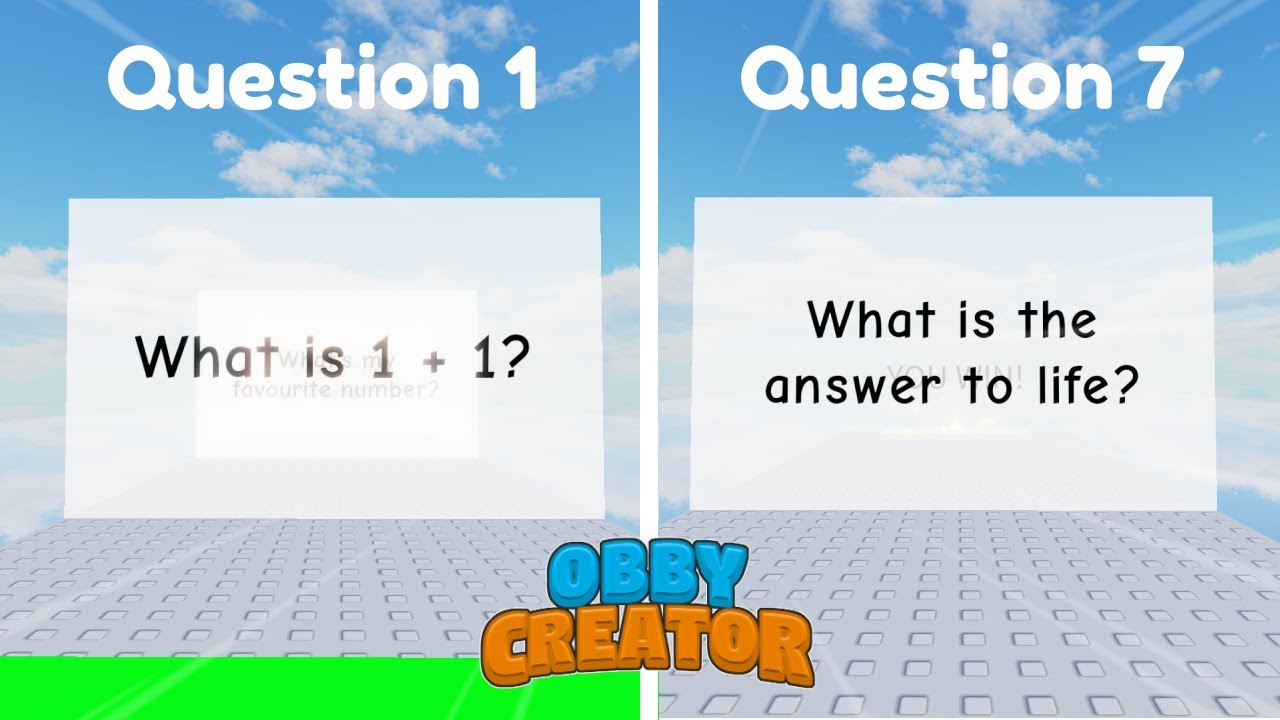 Попытка пройти невыполнимую викторину (Roblox Obby Creator)