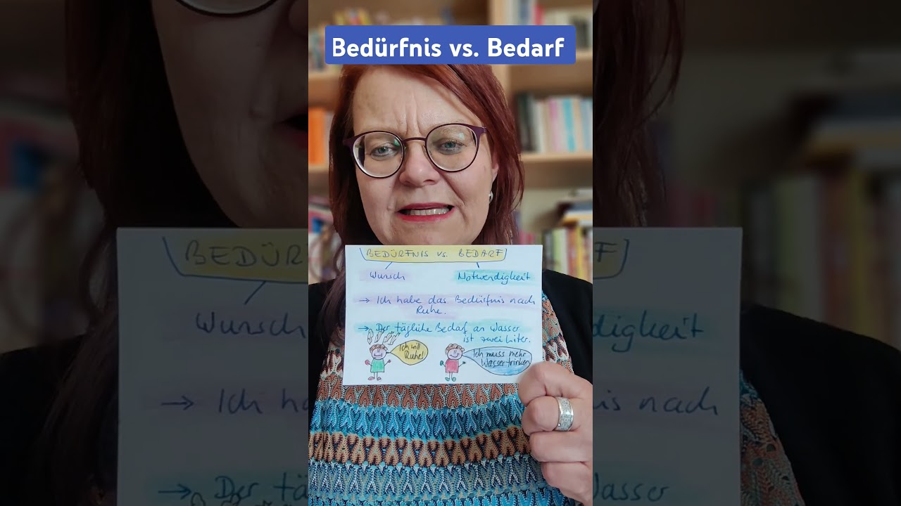 Bed&uuml;rfnis oder Bedarf - der Unterschied #deutschlernen #vokabeln #deutsch #telc #goethezertifikat