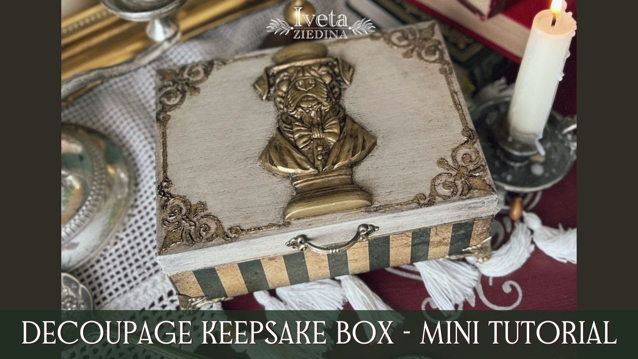Decoupage Keepsake Box with Bulldog bust - Mini Tutorial