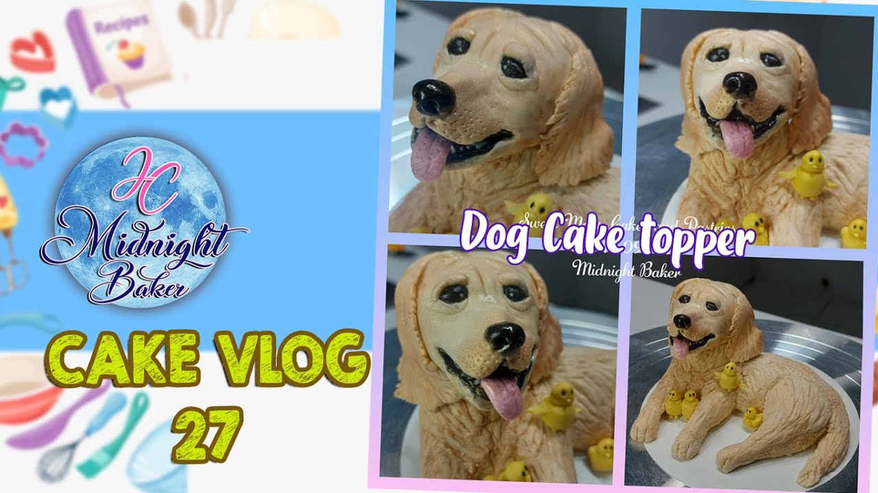 Cake Vlog | Dog FOndant Topper | dog topper| fondant