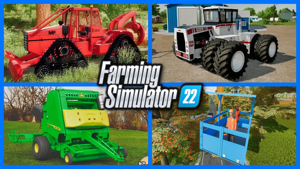 Farm Sim News - Massey Skidder, Big Bud Updates, JD Baler, & Crane Tools! (FS22)