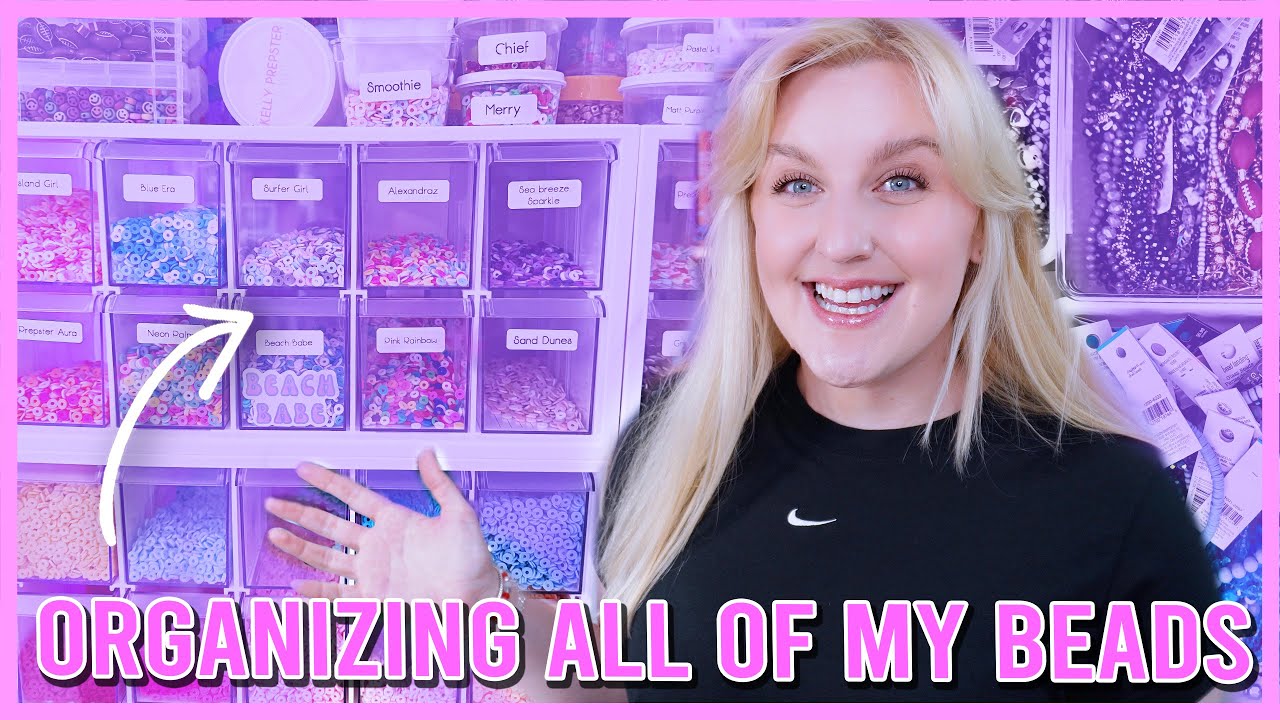 ORGANIZE AND RESTOCK MY BEADS ✨ASMR organizing beads✨ satisfying beads organization & clean my desk