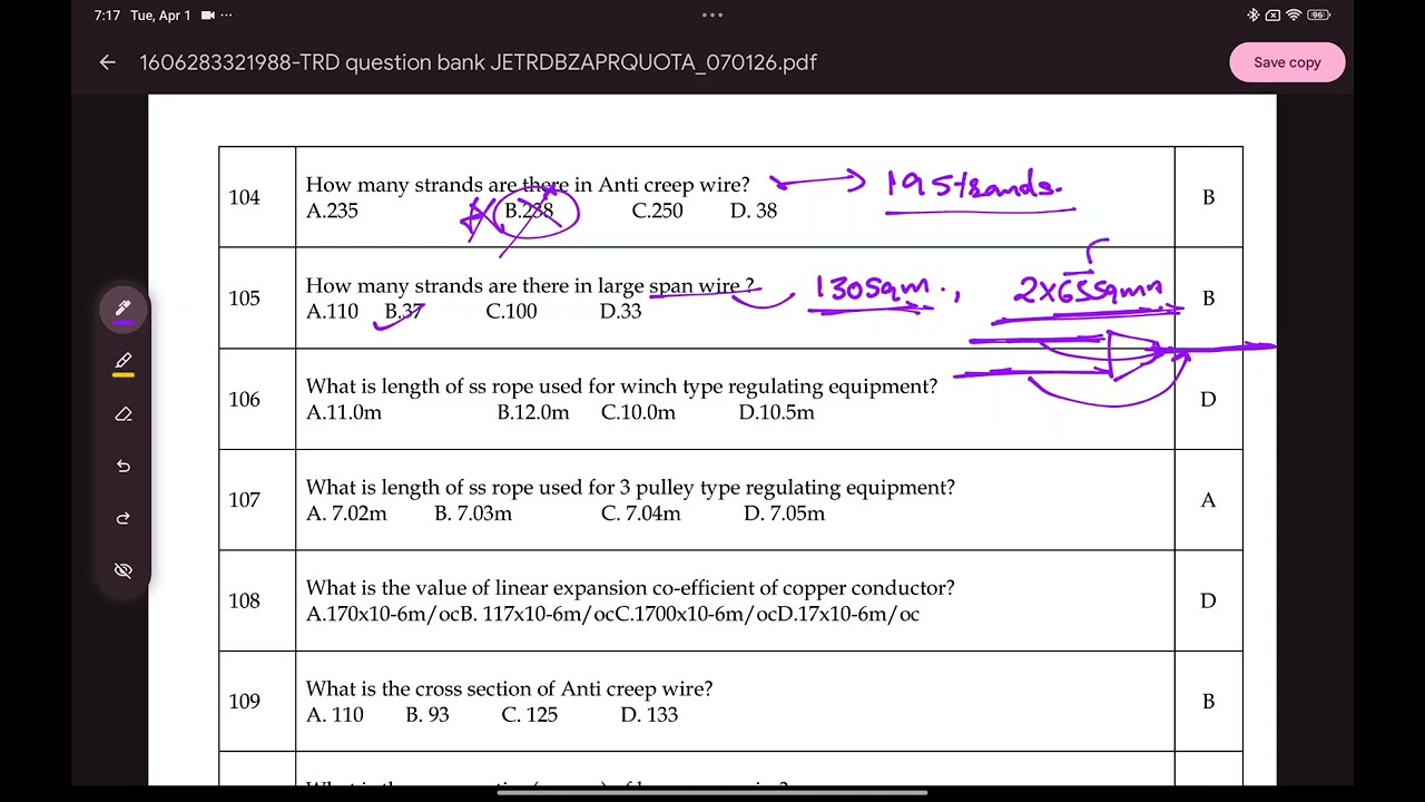 TRD QUESTIONS(100TO160 DEPARTMENTAL PROMOTIONAL EXAM|LDCE|ASSISTANT TO TECH|TECH. TO JE|SSE TO AEE