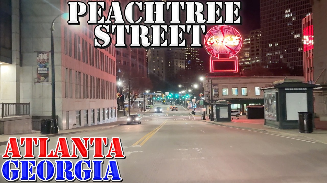Peachtree Street - Atlanta - Georgia - 4K Night Drive