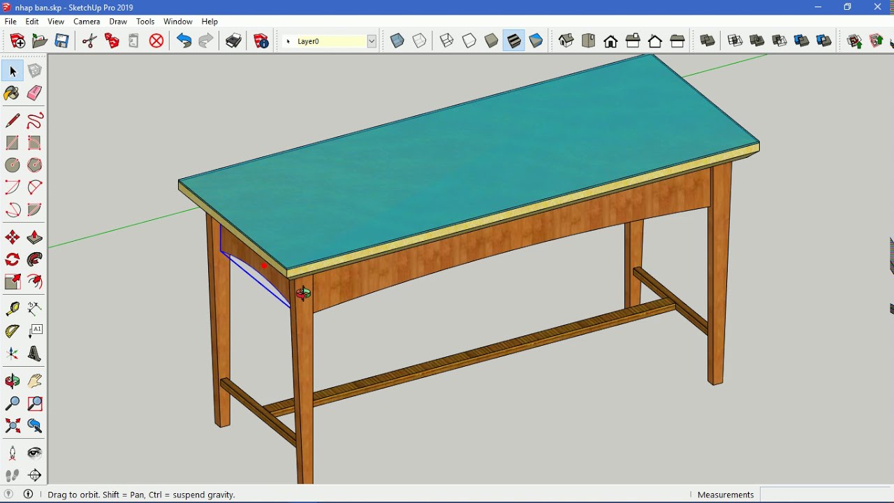 HỌC VẼ SKETCHUP PRO - BÀI 11: THỰC HÀNH VẼ VẬT DỤNG NỘI THẤT -VẼ CÁI BÀN TRONG SKETCHUP