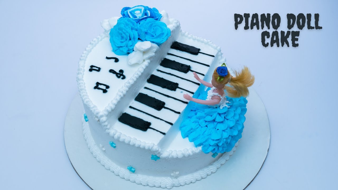Easy Birthday Cake for Girls || Piano Doll Cake || Cake Decorating Ideas for Beginners Malayalam