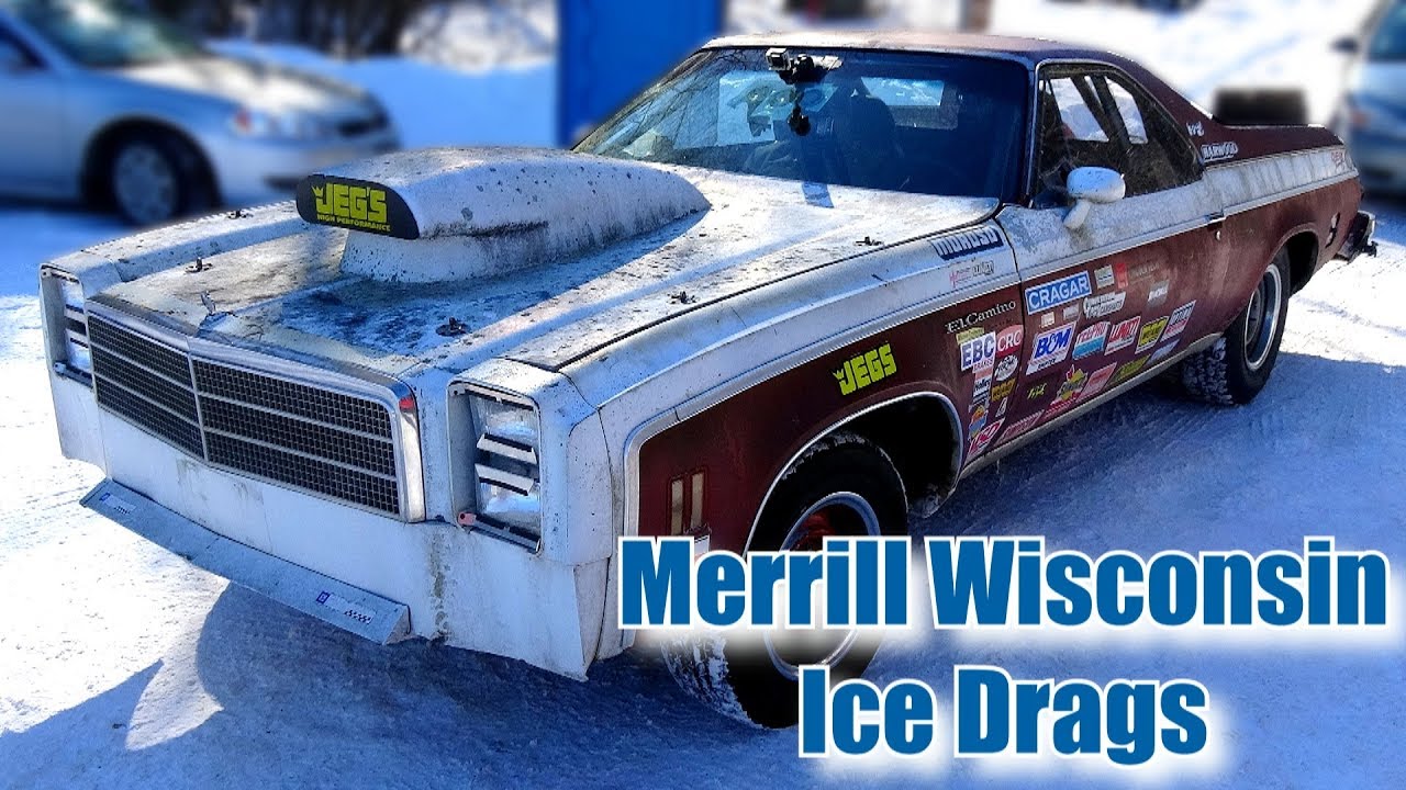 RoadKill Ice Drag Racing at Merrill Wisconsin:  Hot Rod Mike Finnegan and Tony Angelo