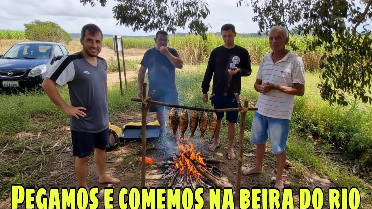 PESCARIA INCRÍVEL — PEGAMOS E COMEMOS NA BEIRA DO RIO 😋🐟 (CATCH AND COOK)