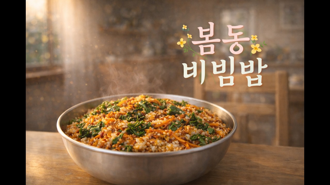 [음악] 비벼! 봄동 비빔밥 🥬🌸 내 입속에 봄이 왔다! 아삭아삭 봄 시즌송