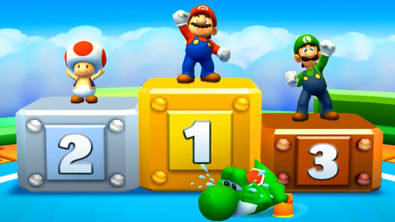 【マリオパーティスターラッシュ】ミニゲームマリオVsルイージVsキノピオVsヨッシー(CPUの強さ：｢たつじん」)