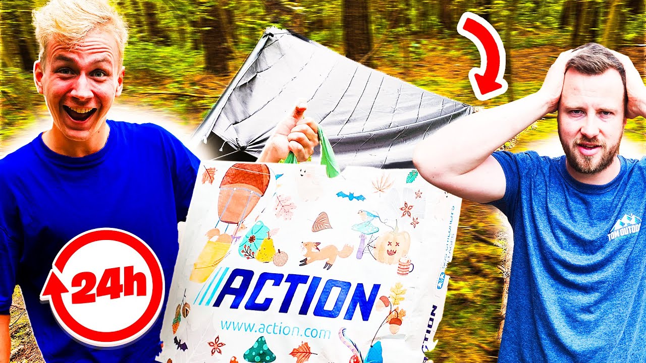 Ik ging 24 uur Overleven samen met Ties met €50 Euro budget van de Action *Regen*
