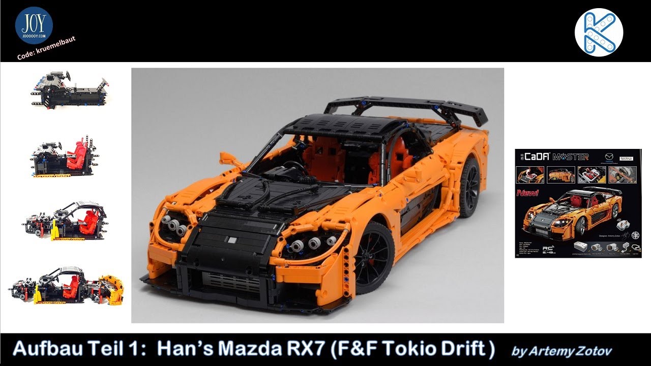 Das nächste Lizenzset von Cada? Mazda RX 7 aus F&F Tokio Drift Lego Technic MOC by Atemy Zotov