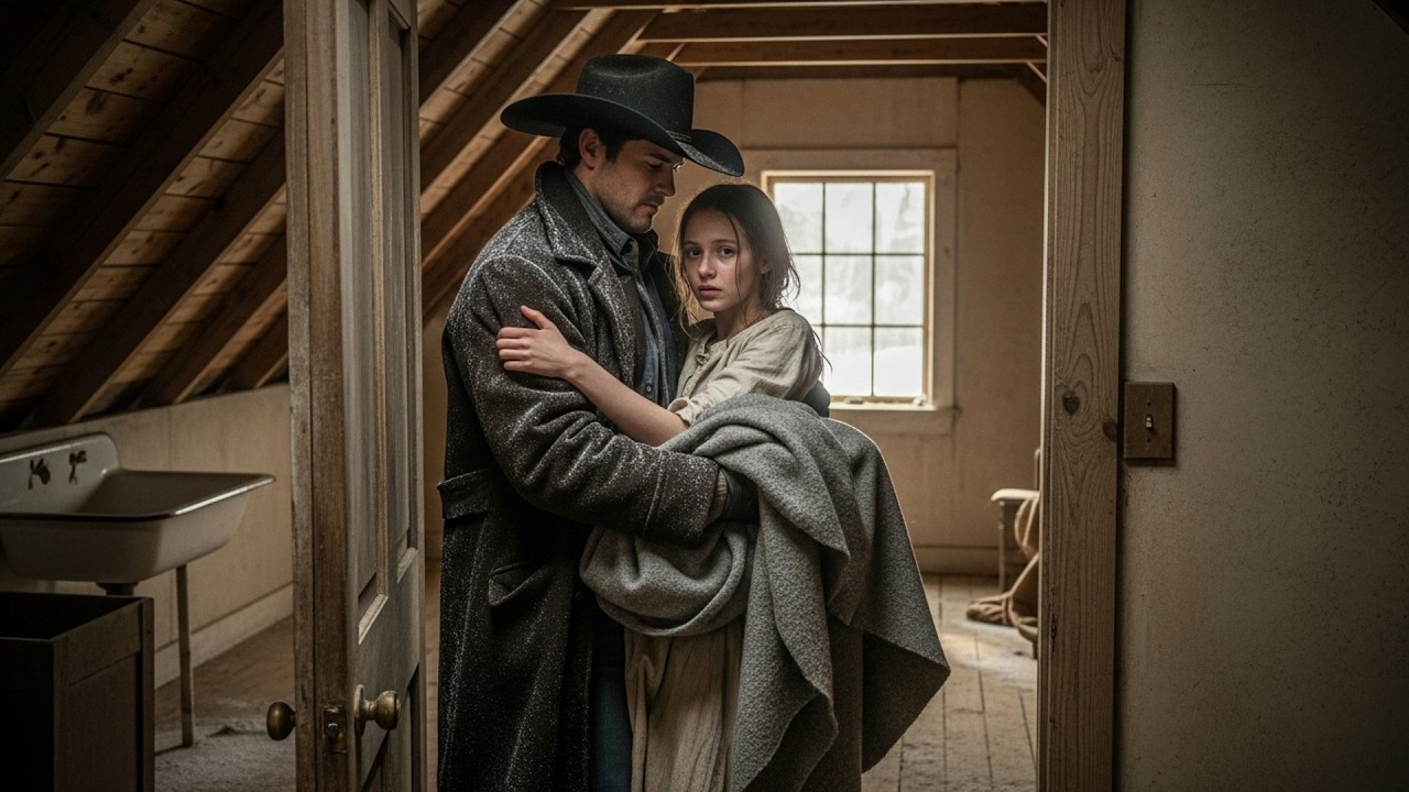 Her Stepmother Locked Her In The Attic All Winter, The Cowboy Broke The Door And Carried Her Down