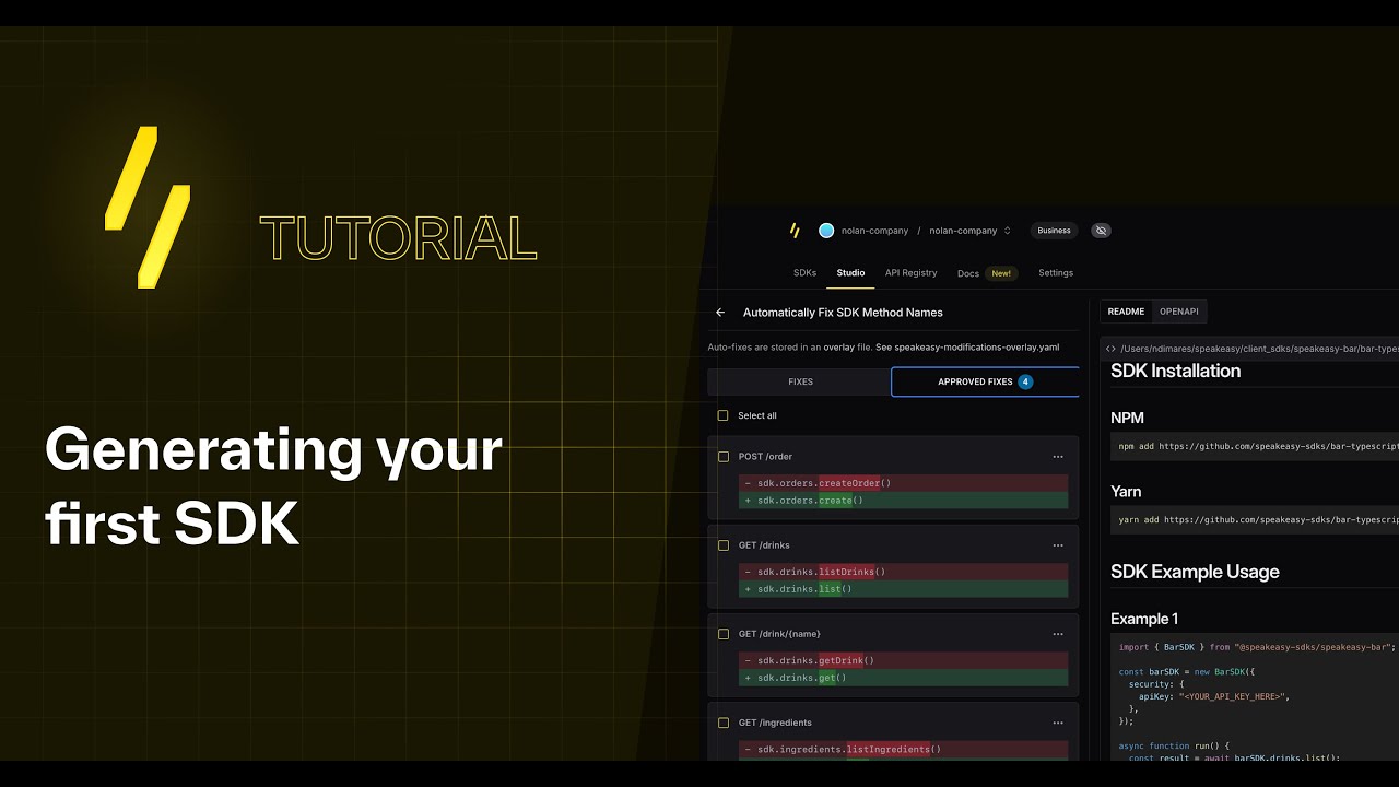 Getting started [2]: generate your first SDK