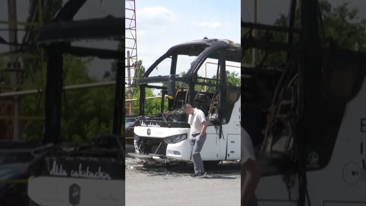 Drone Obliterates Passenger Bus Killing 8 Civilians in 'Inhuman' Attack Russia Blames Ukraine#shorts