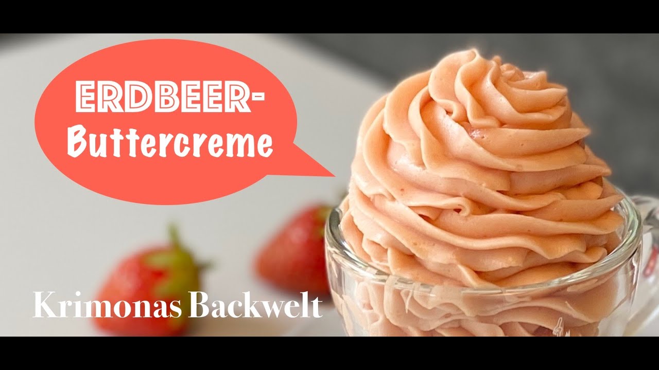 Erdbeer Buttercreme Rezept f&uuml;r Fondant Torten schnell und einfach / Strawberry Butter Cream Frosting