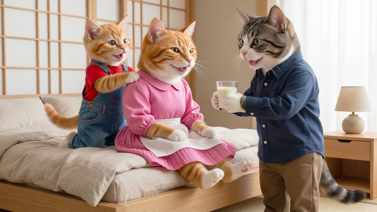 💔🐱 Mama Cat Is Very Sick — Ginger Kitten & Papa Cat Care for Her with Love ❤️ Heartwarming Story