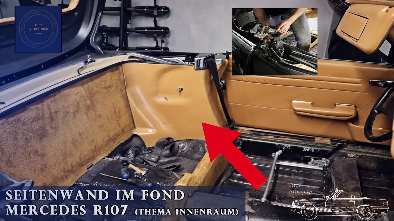 Seitenwände im Fond ausbauen beim Mercedes SL R107 (Thema Innenraum) Oltimer Restaurierung