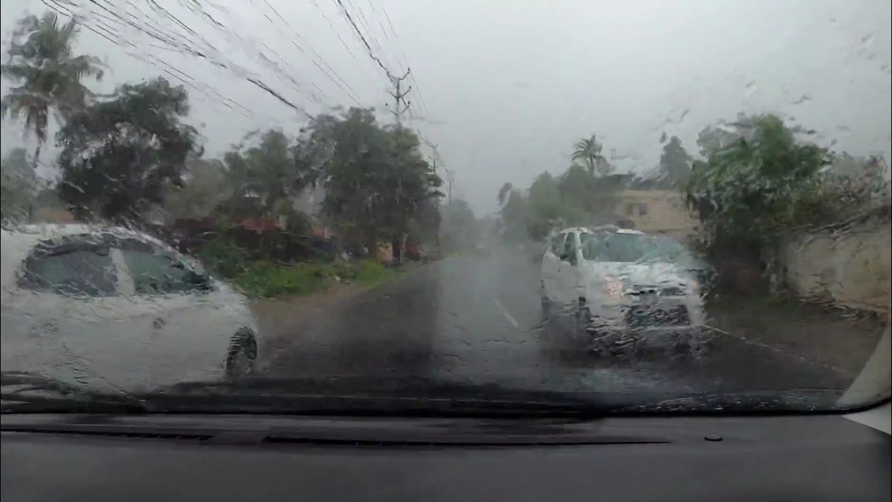 monsoon drive. kerala, India. 4k
