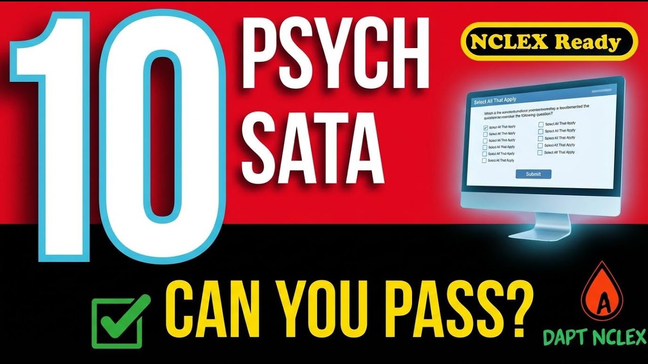 NCLEX Psych SATA Practice Test | 10 Must Know Questions with Rationales