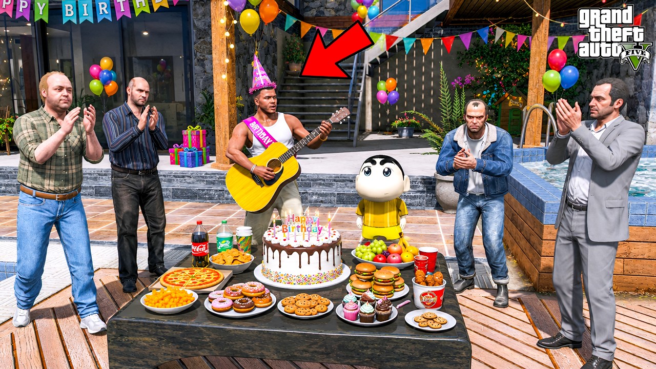 Franklin Celebrates His Best Birthday Ever In GTA 5 | Franklin Shinchan Video