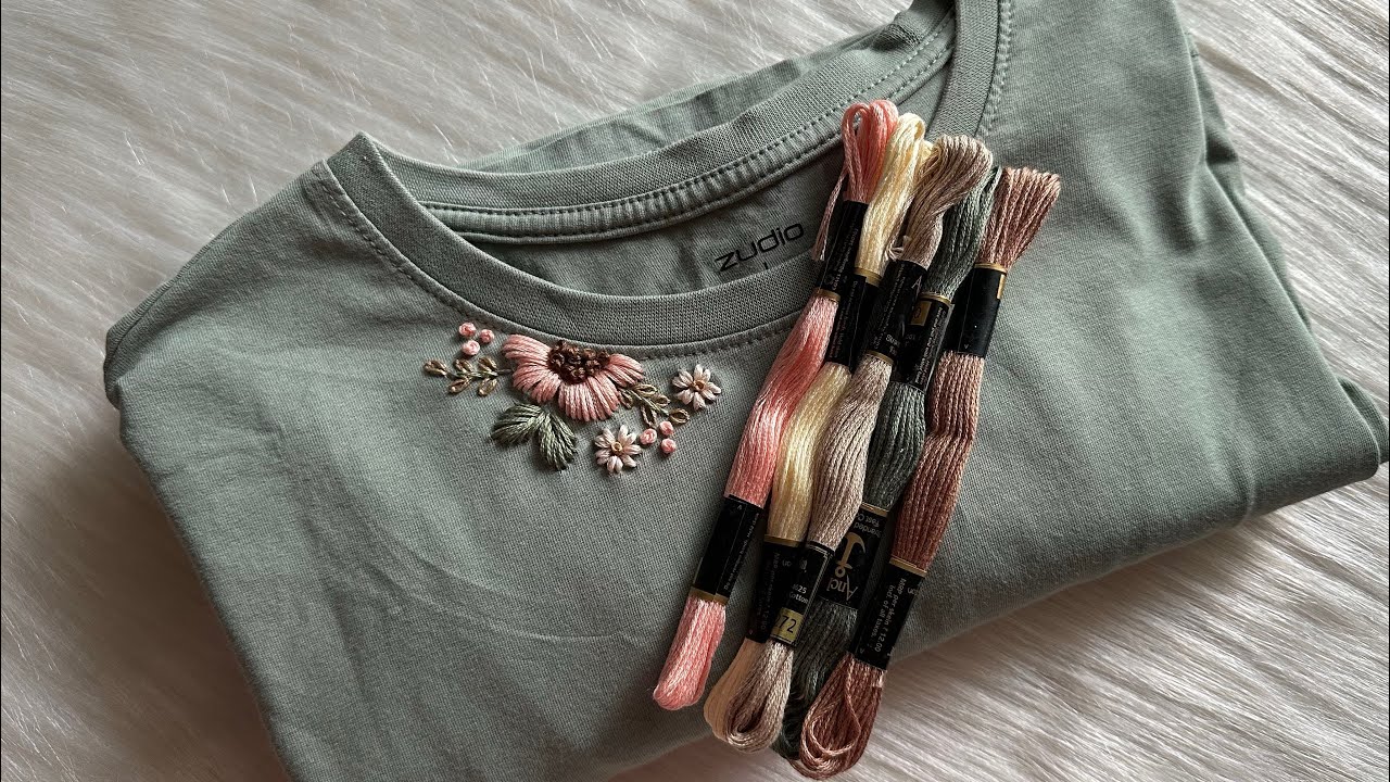 Super easy DIY T-Shirt Embroidery 🥰 Very easy step by step tutorial for beginners ❤️ Gossamer